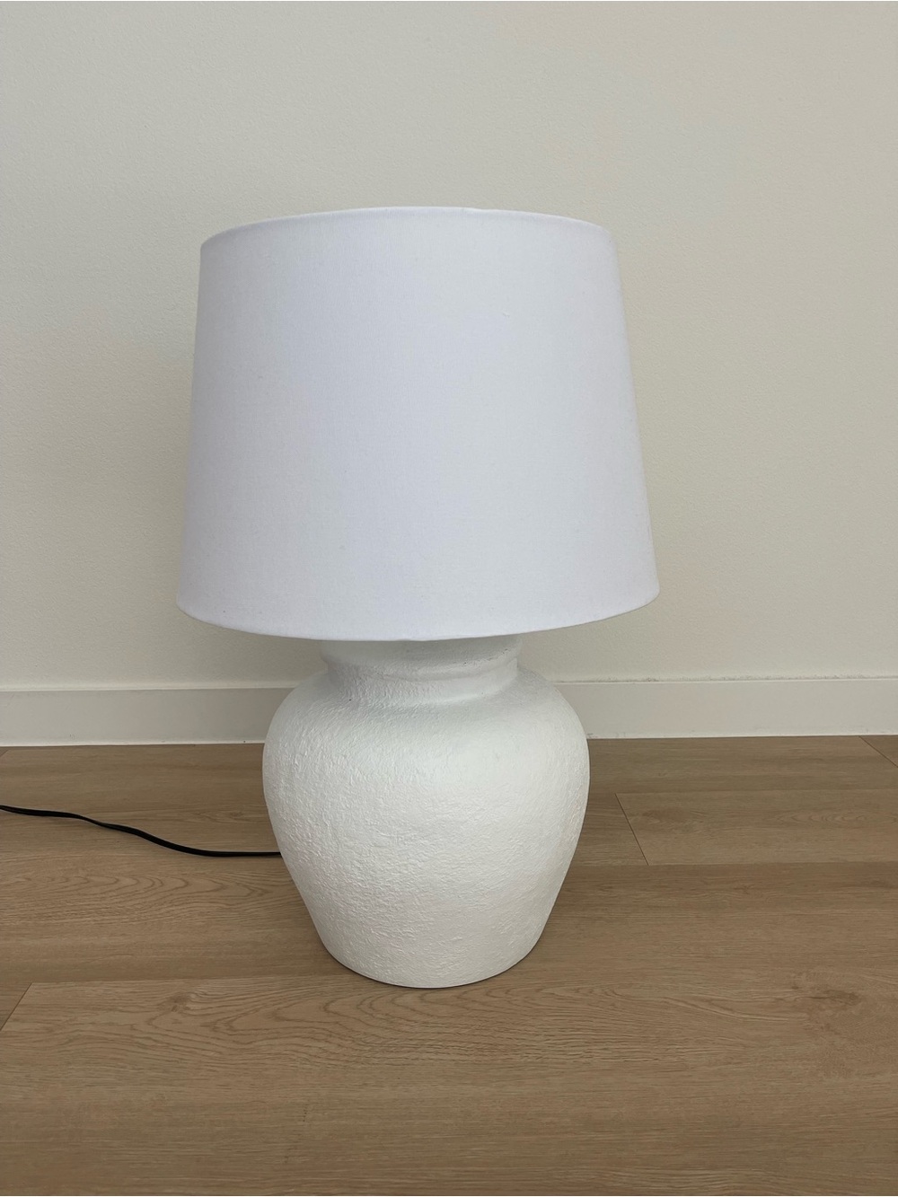 Deco 79 Cement Stone Room Table Lamp Pot Inspired Accent Lamp with Textured Exte
